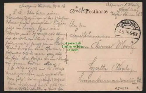 151237 AK Grudziadz Graudenz Wpr. 1916 Feldpost Forsthaus Rudnick