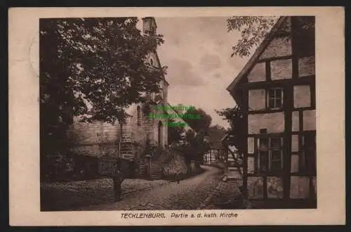 150431 Ansichtskarte Tecklenburg 1924 Partie an der kath. Kirche