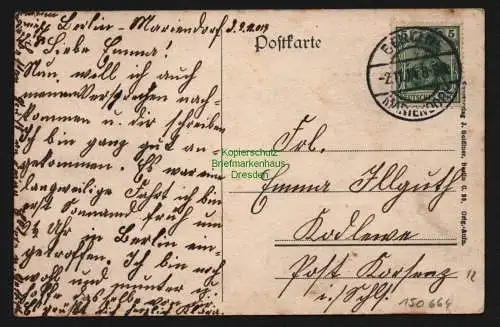 150664 AK Berlin Mariendorf Realgymnasium Kirche Pfarre Brücke Teltow Kanal 1914