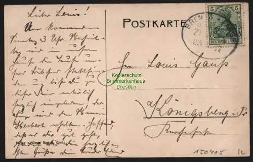 150405 AK Grohn Vegesack Bremen 1907 Bremer Chaussee Restaurant Im Auethal