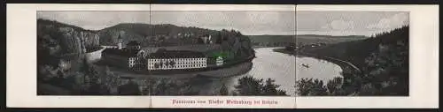 150628 3er Panorama Ansichtskarte Kloster Weltenburg bei Kehlheim um 1920