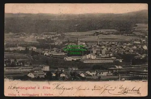 150674 Ansichtskarte Königinhof an der Elbe Dvur Kralove nad Labem 1906 Panorama