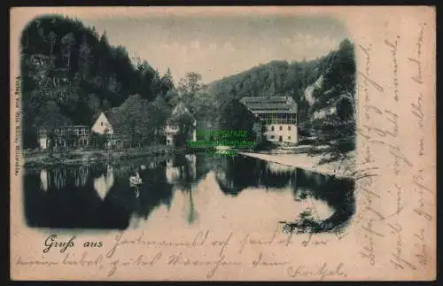 150579 Ansichtskarte Hartmannsdorf See Teich 1900