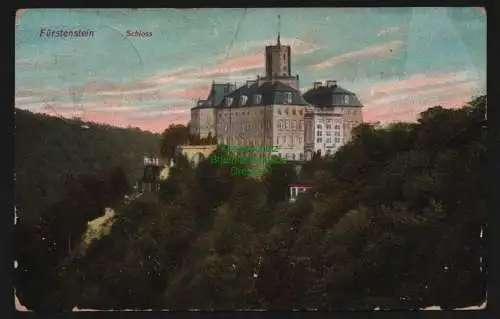 150677 Ansichtskarte Fürstenstein Schloss 1910 Polsnitz Kr. Waldenburg