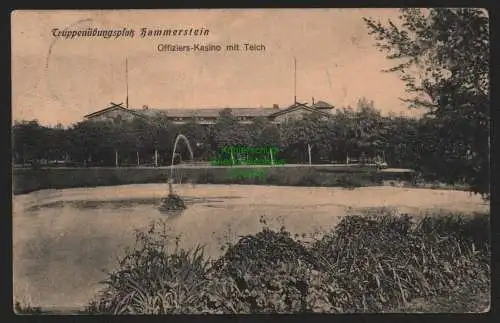 150471 Ansichtskarte Truppenübungsplatz Hammerstein Czarne 1910 Offizier Kasino mit Teich