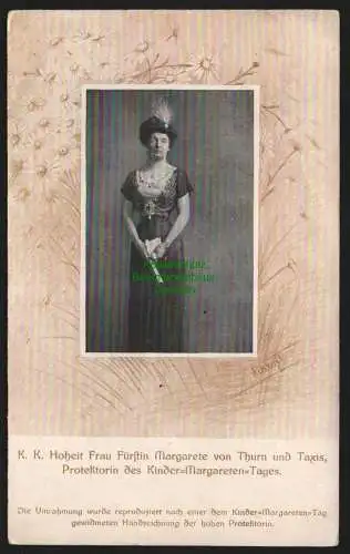 149377 Ansichtskarte Margarethe Erzherzogin von Österreich Fürstin von Thurn und Taxis 1911