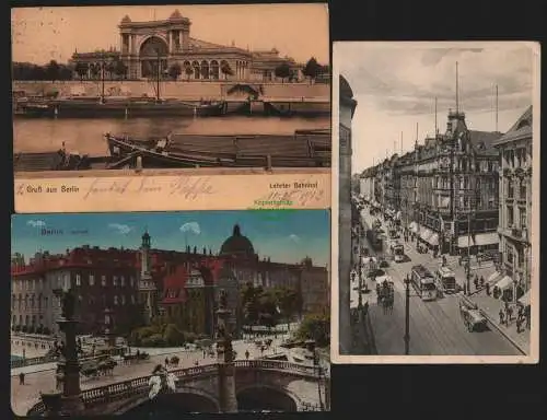 149322 3 Ansichtskarte Berlin Lehrter Bahnhof 1912 1913 Schloss Leipzigerstrasse