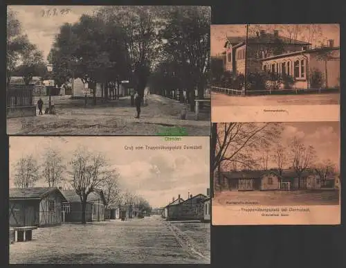 149223 3 Ansichtskarte Truppen Übungsplatz bei Darmstadt 1915 Griesheimer Sand 1913 1914