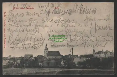 149134 Ansichtskarte Leipnitz Grimma 1911 Kirche Schloss