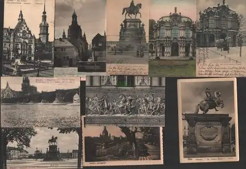 149149 10 Ansichtskarte Dresden Zwinger 1904 König Johann Denkmal Schloss Augustusbrücke