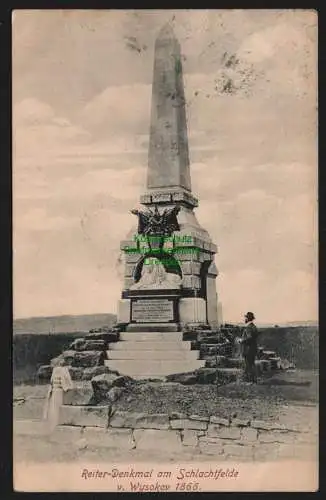 149316 Ansichtskarte Vysokov Wysokow Hohenfeld Reiter Denkmal auf dem Schlachtfeld um 1910