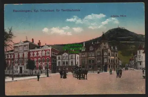 149393 Ansichtskarte Reutlingen Technikum Textilindustrie 1918 Achalm