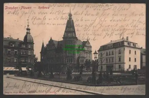 149260 Ansichtskarte Dresden Plauen 1905 Rathaus Papierhandlung Schulbücher Ansichtskarten