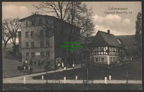 146935 Ansichtskarte Lehmwasser Kr. Waldenburg i. Schles. 1912 Oberdorf Haus No. 19 Hilger