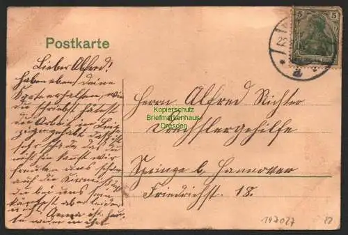 147027 Ansichtskarte Wilsdruff 1906 Königliches Amtsgericht