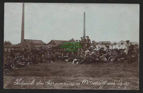 147142 Ansichtskarte Fotokarte Wilsdruff 1907 Picknick des Turnvereins