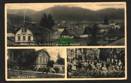 146889 Ansichtskarte Sommerfrische Wiesen Post Halbstadt Sudetengau Gasthaus Winter um 1930