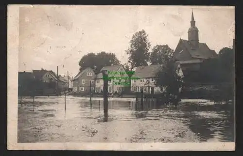 147141 Ansichtskarte Fotokarte Wilsdruff 1905 Hochwasser Überschwemmung Kirche