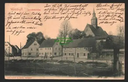 147026 Ansichtskarte Wilsdruff 1907 Jacobikirche Platz Häuser