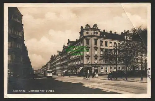 147048 Ansichtskarte Chemnitz 1932 Fotokarte Bernsdorfer Straße 1932 Konditorei Reinhold