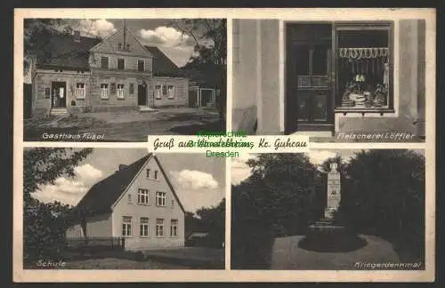 146932 Ansichtskarte Pobiel Wandelheim Kr. Guhrau 1938 Gasthaus Füsol Fleischerei Schule