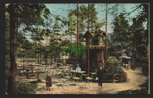 147149 Ansichtskarte Jagdschlossgarten bei Rumburg Biergarten Restaurant um 1920