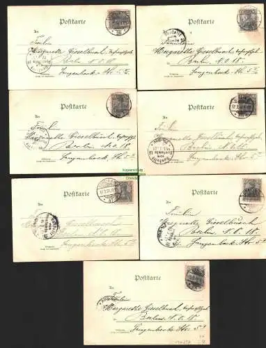 146397 7 AK Künstlerkarte Wochentage 1901 Serie Litho Montag, Dienstag, Mittwoch