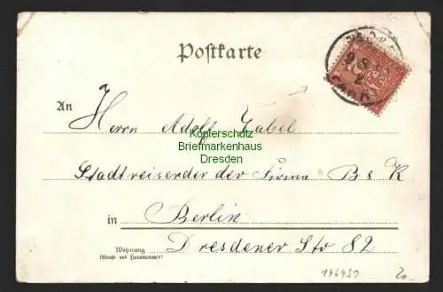 146490 AK Berlin Oberspree 1899 Privatpost Packet Fahrt