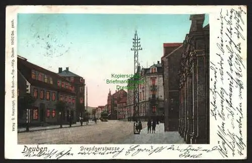 146801 AK Dresden Deuben Dresdnerstrasse Lunakarte 1904