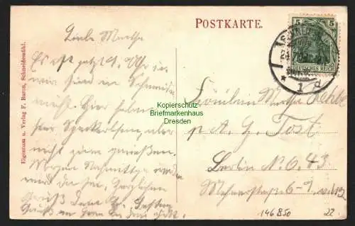 146850 AK Pila Schneidemühl 1908 Ev. Kirche und Kaiser Wilhelm Denkmal