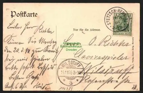 146799 AK Dresden Briesnitz Kemnitz 1905 Kirche Bahnübergang Hinweis Weltemühle