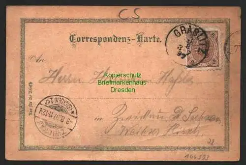 146593 AK Kraslice Graslitz Litho 1897 Schule Amtsgebäude Neue Kirche