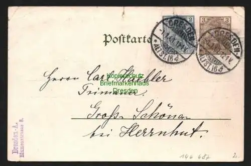 146687 AK Dresden 1.1.1900 Herzlichen Glückwunsch z. Jahreswende Privatganzsache