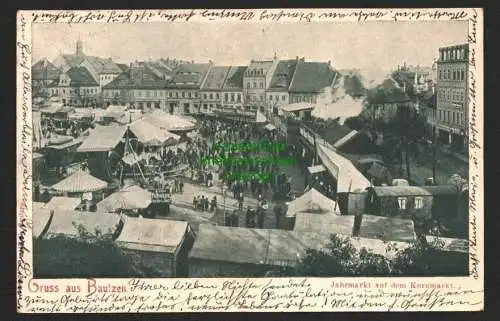 146457 AK Bautzen Jahrmarkt auf dem Kornmarlt 1902