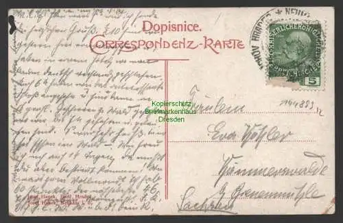 144899 AK Neuhaus in Böhmen 1909 Schloss mit Wehr Jindrichuv Hradec