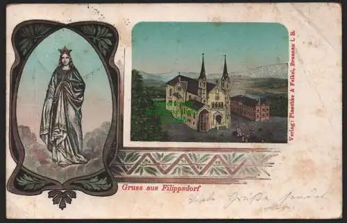 144521 Ansichtskarte Filipov Philippsdorf 1905 Kirche Heiligenbild