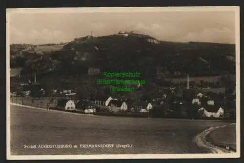 143329 Ansichtskarte Schloß Augustusburg mit Erdmannsdorf Erzgeb. Falkenau 1937