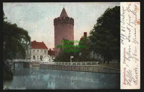 143496 Ansichtskarte Brandenburg Steintorturm  1905