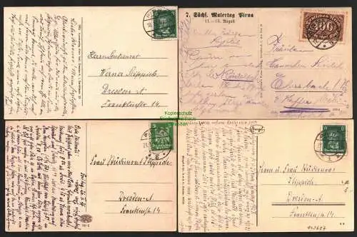 143687 4 AK Pirna 7. Sächs. Malertag 1923 Sonnenstein 1926 Markt 1928 1927