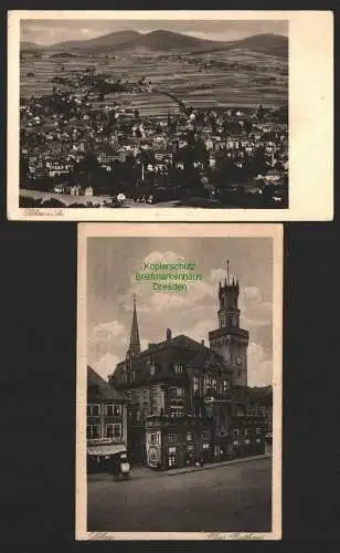 143318 2 Ansichtskarte Löbau Sa. Fernblick vom Löbauer Berg 1929 Rathaus