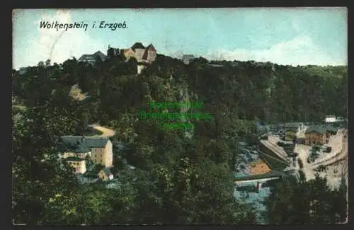 143324 AK Wolkenstein i. Erzgebirge 1929 Panorama mit Bhnhof Fluss Brücke