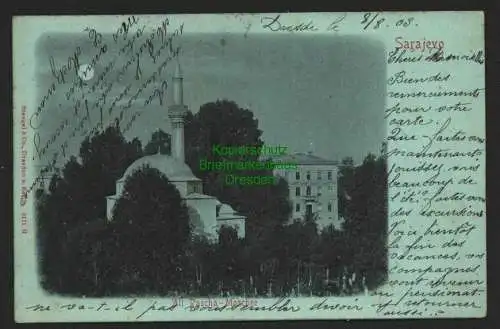 143334 Ansichtskarte Sarajevo 1903 Ali Pascha Moschee Bosnien und Herzegowina