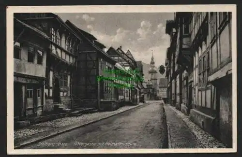 143295 Ansichtskarte Stolberg Harz Rittergasse mit Heimatmuseum um 1940