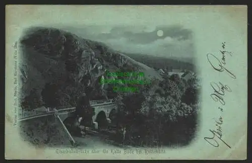 142965 AK Eisenbahnbrücke über die Kalte Bode bei Rothehütte 1901 Harz Zahnrad