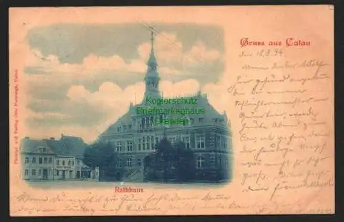 143088 Ansichtskarte Calau 1899 Rathaus