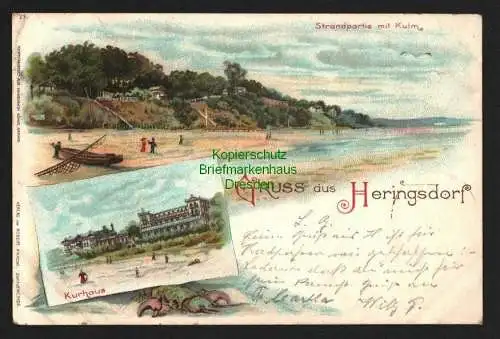 143032 AK Litho Heringsdorf Kurhaus 1897