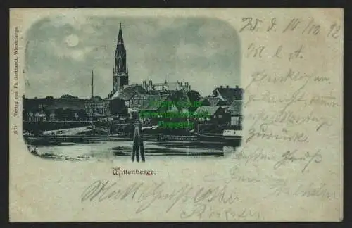 143090 AK Wittenberge Kirche 1899 Mondscheinkarte