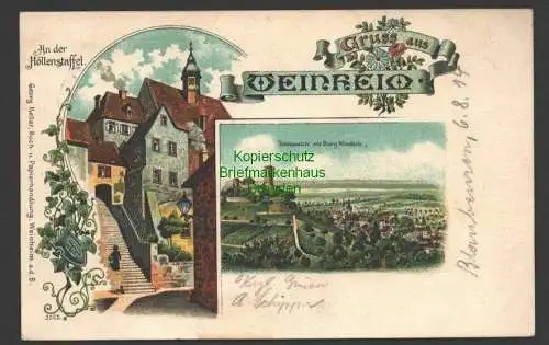 141472 AK Weinheim An der Höllenstaffel Burg Windeck Blaubeuren 1914