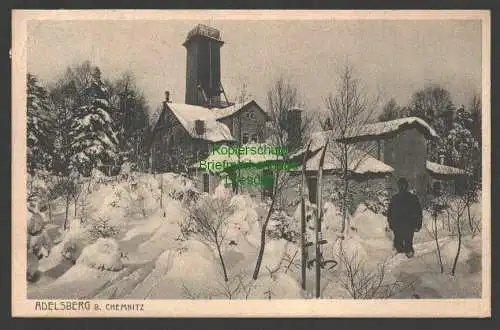 141198 AK Adelsberg b. Chemnitz im Winter 1927 Adelsbergturm