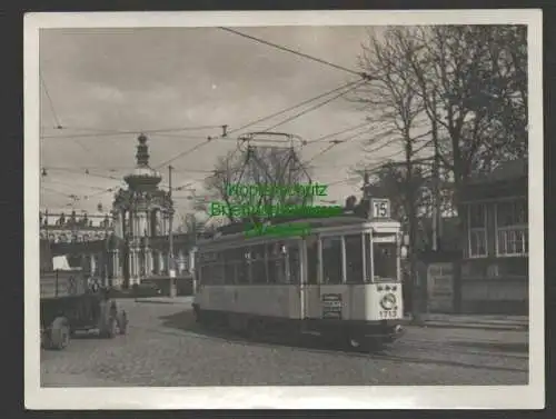 141480 Original Foto Dresdner Straßenbahn Linie 15 am Zwinger